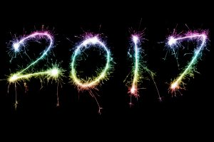 Colorful rainbow 2017 sparkler