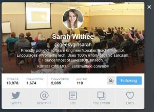 User profile popup box