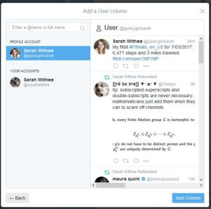 User Tweets popup box
