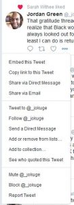 Triple-dot menu on a tweet